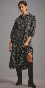 Maeve Bettina Tiered Shirtdress By Anthropologie Horse Print Size Small - Picture 1 of 3