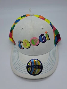 Cappello berretto baseball COOGI Australia 7,5 7 1/2 60 cm bianco arcobaleno neon check - Foto 1 di 9