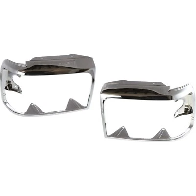 For 1992-1997 FORD BRONCO F150 Headlamp Door Bezel Left, & Right Chrome 2pc - Image 1 of 4