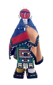 Muñeca Ndebele de Colección S. África; Cuentas/Creada a Mano; Metal, Tela, Cuentas de Vidrio 12" - Imagen 1 de 9