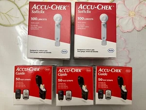 Accu-Chek Guide Teststreifen 3er Pack 50 (150) & 2er Pack Softclix 100 Lanzetten #A - Bild 1 von 3