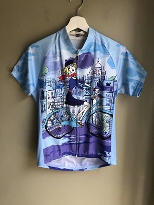83 Ropa Deportiva París Ciudad Bicicleta Ciclismo Motociclista Cremallera Completa Camiseta Top Para Mujer’s M Foto 1 de 4