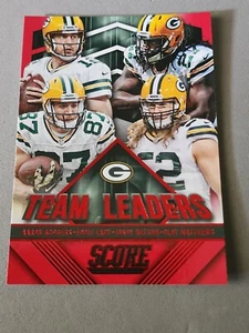 Tarjeta paralela roja #13 2015 de los líderes del equipo de los Green Bay Packers de fútbol americano marcador - Imagen 1 de 2