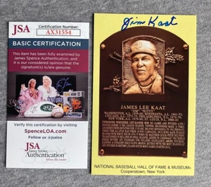 MINNESOTA TWINS- JIM KAAT AUTOGRAPH HALL OF FAME PLAQUE POSTCARD JSA AX31554 - Picture 1 of 2