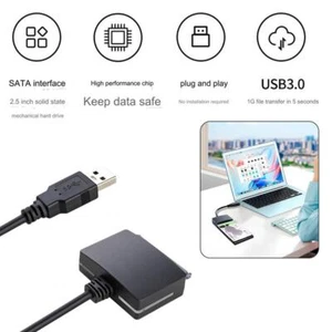1x USB 3.0 to 2.5 SATA 3 Hard Drive Adapter Cable UASP HDD New For SSD J5J8 - Photo 1/12