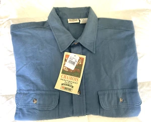 NWT- Vintage Five Brother Chamois Shirt- Men's 2XL - 100% Cotton- Blue - Picture 1 of 10