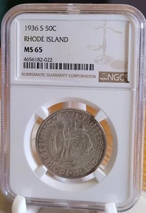 1936-S 50C Rhode Island NGC MS65 - Picture 1 of 2