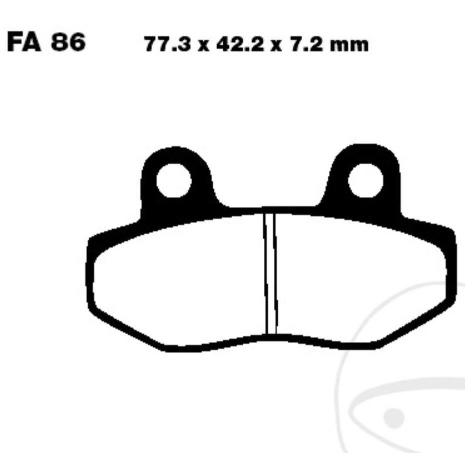 EBC Bremsbeläge SFA086HH für Flex Tech X2 50 4T Peugeot Speedfight Jonway YY50QT - Bild 1 von 1