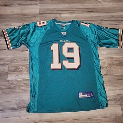 Miami Dolphins NFL Jersey Adult 48 Green Reebok Brandon Marshall #19 - Image 1 of 4