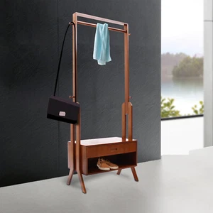 Bamboo Clothing Rack With Storage Drawer, Garment Rack Clothes Racks For Hanging - Picture 1 of 19
