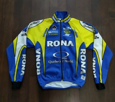 BIEMME RONA Quebecor World Long Sleeve Full Zip Winter Cycling Jersey Sz 2 Small Foto 1 de 2