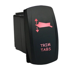 Rocker switch 6M50RM 12V TRIM TABS LED red MOMENTARY marine boat waterproof DPDT - Picture 1 of 1