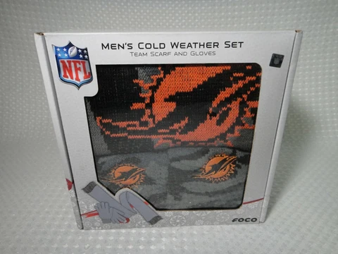NFL Football Miami Dolphins Cold Weather Scarf & Gloves Set by FOCO Cover