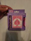BICYCLE Game CARD & BUNCO DICE SET New in Box Pink Color Rare Score Pad Pen 