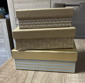 #229# 3er Set Geschenkbox Geschenkkarton Weihnachten - Bild 1 von 24