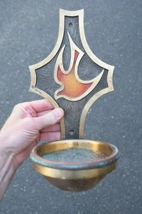 + Wall Mount Holy Water Fonts, Solid Bronze (4 Available) + (CU130) chalice co - Picture 1 of 12