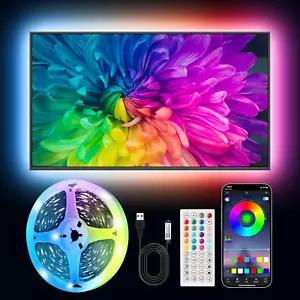 6.56Ft LED Strip Lights for 32-40 Inch Tv Gaming, RGB LED Lights Music Sync Blue - Picture 1 of 11