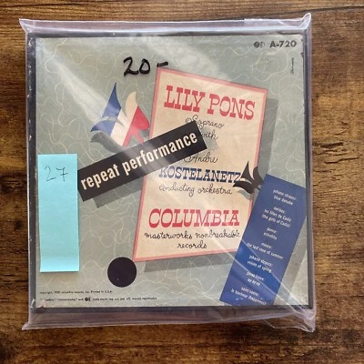 Lily Pons & Kostelanetz - Repeat Performance 4 x 7” 45 RPM - Columbia A-720 NM - Image 1 of 4