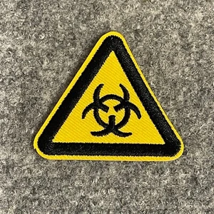 Biohazard Warning Embroidered Sew On, Iron On Morale Patches for Jeans Jackets - Picture 1 of 4