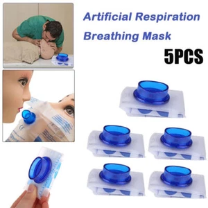 5x Máscara respiratoria artificial desechable de primeros auxilios boca a boca RCP - Imagen 1 de 14