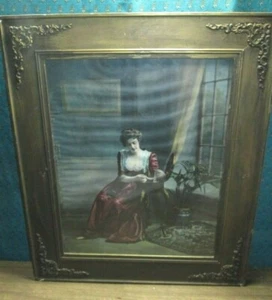 BAROCK ANTIK Vintage Gold Holzrahmen Viktorianisch mit DRUCK - Bild 1 von 6