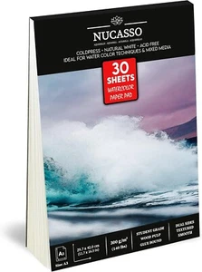 NUCASSO Watercolour Pad A3 x 30 Sheets – Natural White 300 GSM Artist Grade - Picture 1 of 5
