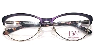 Anteojos Diane Von Furstenberg 8042 513 Sm de metal púrpura ojos de gato 52-16 130 nuevos Foto 1 de 4