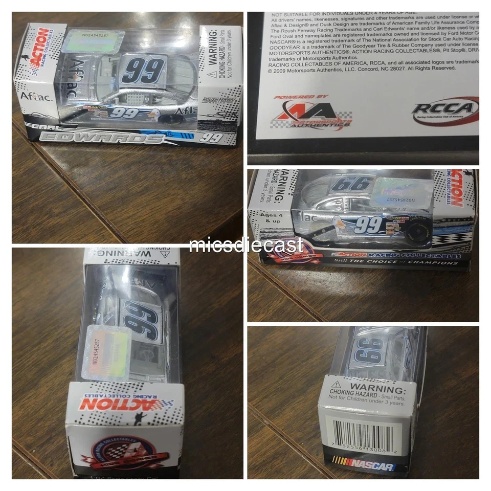 XRARA CUNA 2009 Carl Edwards #99 Night Silver Aflac 1:64 acción diecast Roush nueva en caja Foto 1 de 4