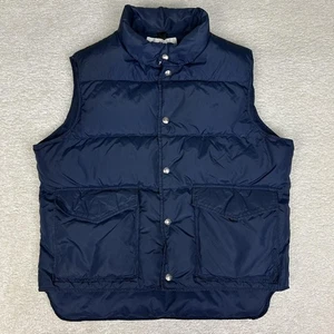 Vintage Woolrich Daunen Puffer Weste Herren XL dunkelblau Druckknopfleiste gesteppt 80er 90er - Bild 1 von 11