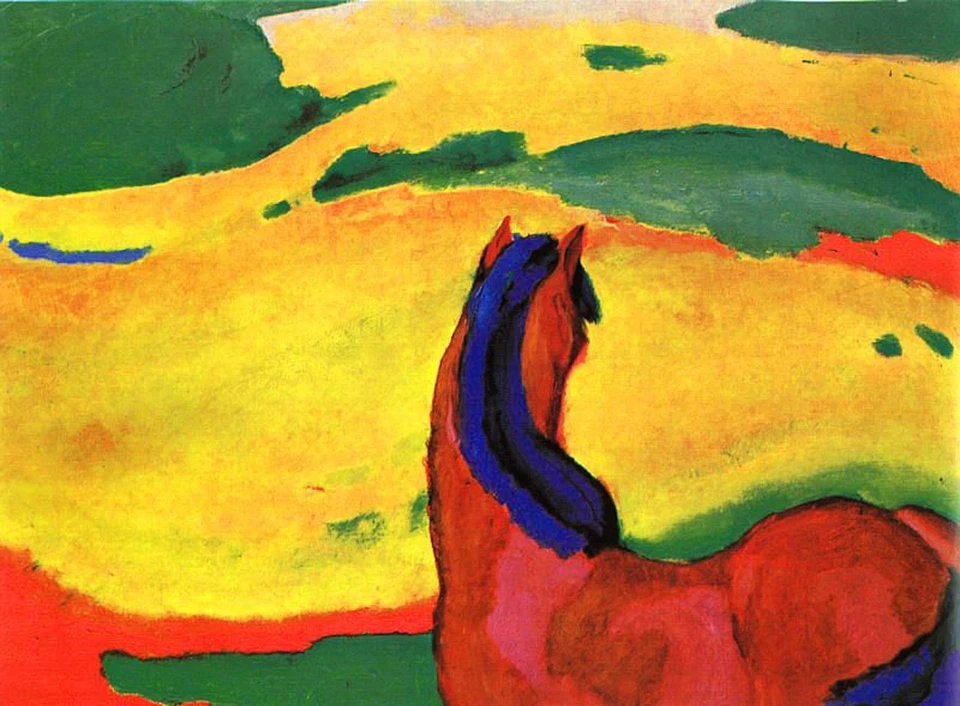 FRANZ MARC HORSE IN LANDSCAPE EXPRESSIONISM ART GICLEE PRINT FINE CANVAS - Image 1 of 1