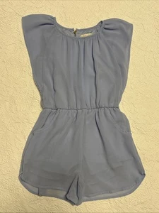 Girl’s Copper Key Ice Blue Romper flowy with pockets and zipper back Sz 5/6 - Picture 1 of 4