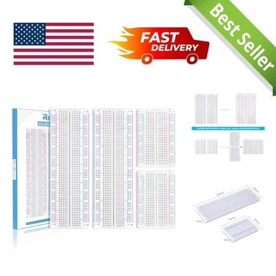 4PCS Solderless Breadboard Kit: 2x 830 & 2x 400 Points for Arduino Projects