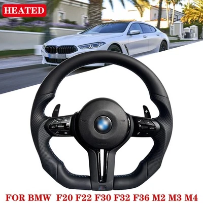 STEERING WHEEL NAPPA CUSTOM FLAT BOTTOM W/HEATED FOR BMW F30 F31 F32 F33 F36 - Image 1 of 4