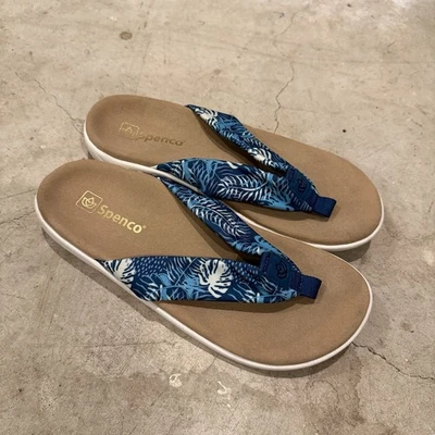 Sandalia Spenco Victoria Tropic para mujer 10 D azul tropical chanclas espuma viscoelástica Foto 1 de 4