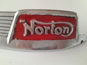 Norton Atlas Right Tank Badge Emblem (Red) - Original Part circa 1964 - Picture 1 of 5
