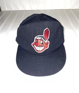 VINTAGE 90s CLEVELAND INDIANS MLB HAT - 6-3/4 - 100% Wool - Picture 1 of 3