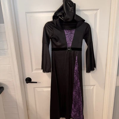 Spirit Halloween Capucha Negro y Púrpura BRUJA Maxi Vestido Niñas Talla S Disfraz Foto 1 de 4