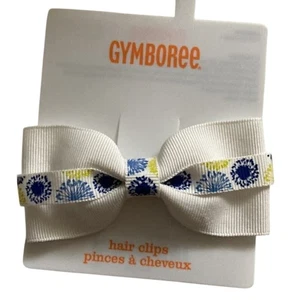 NWT Gymboree bow clip girls yellow blue white hair barrette dandelion NEW - Picture 1 of 2