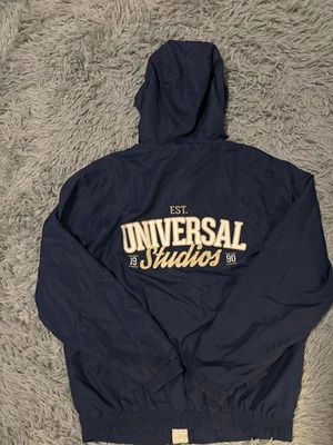 Vintage Universal Studios Men's Blue Embroidered Windbreaker Jacket Size Small - Image 1 of 4