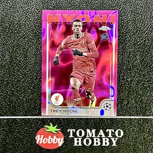 TOPPS CHROME UEFA 2024-25 TREY NYONI RC /250 PINK LAVA REFRACTOR LIVERPOOL - Picture 1 of 2