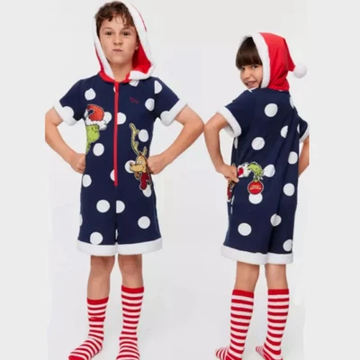 Peter Alexander Niños Navidad El Grinch Una Pieza Talla 8-10-12-14 Mameluco Nuevo Foto 1 de 4