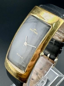 Rare Working Vintage ANTIMA NOVA Gold / Black Ladies Watch 11138 - Swiss Made Z1 - Bild 1 von 9