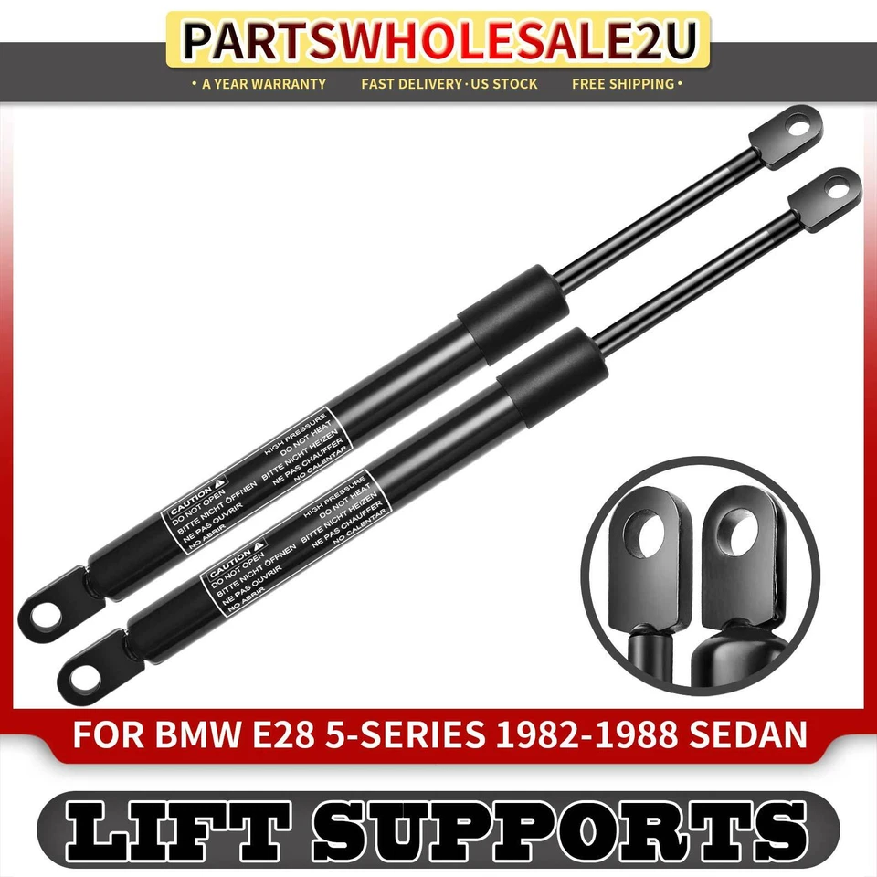 2x Soportes de elevación del capó delantero Amortiguadores Puntales para BMW E28 524td 528e 533i 535i 535is Foto 1 de 4