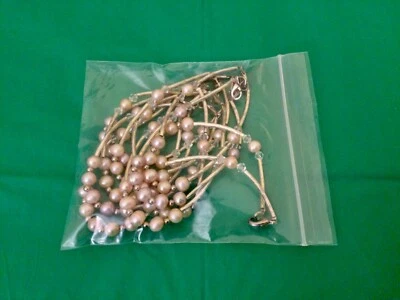 (Lote de 10) Pulseras de clip de 6 pulgadas con perlas naturales de agua dulce y cuentas de plástico Foto 1 de 3