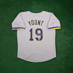 Robin Yount signed 1993 Milwaukee Brewers "HOF 99" INSC. Cooperstown Jersey BAS - Picture 1 of 7