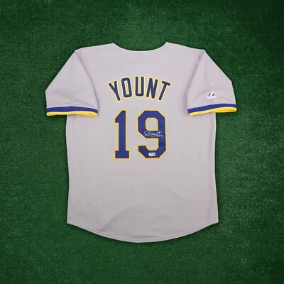 Robin Yount signed 1993 Milwaukee Brewers "HOF 99" INSC. Cooperstown Jersey BAS - Image 1 of 4