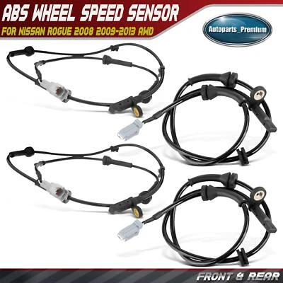 4x Sensor de velocidad de rueda ABS delantero y trasero L & R para Nissan Rogue 2008 2009-2013 AWD Foto 1 de 4