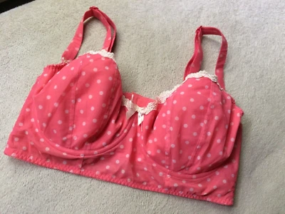 Sutiã Freya 34G (F) Coral Patsy acolchoado linha média longa com aro estilo 1222 novo sem etiquetas - Imagem 1 de 4