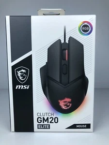 MSI Gaming Mouse Clutch GM20 ELITE S12-0400D00-C54 Black 6 Buttons -Brand New - Picture 1 of 11