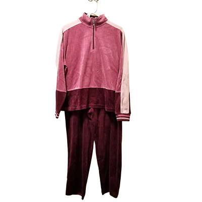 Chándal Erika Malva Para Mujer XL Púrpura Borgoña Terciopelo Sudadera De Colección Y2K Foto 1 de 4